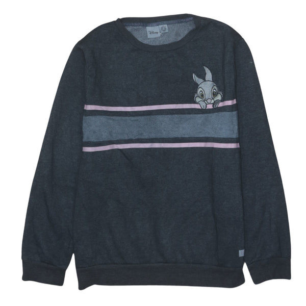 Vintage Disney 90's Thumper Crew Neck Sweatshirt Medium Black
