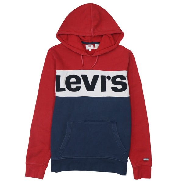 Levi's 90's Navy Blue Spellout Pullover Hoodie Medium