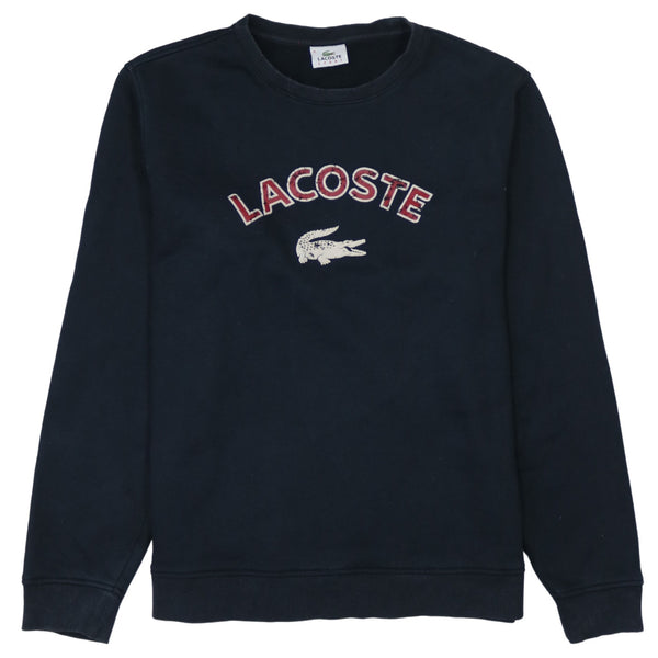 Lacoste 90's Spellout Crew Neck Sweatshirt Large  Navy Blue