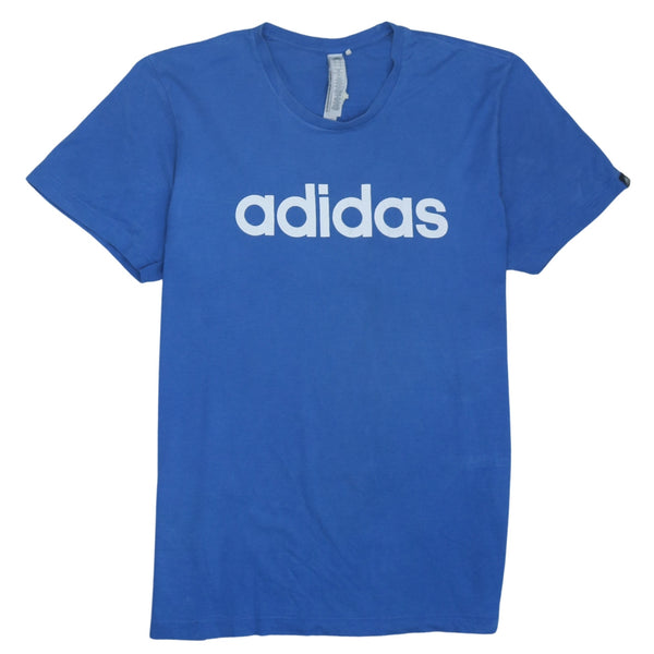 Adidas 90's Spellout Short Sleeves T Shirt Large Blue