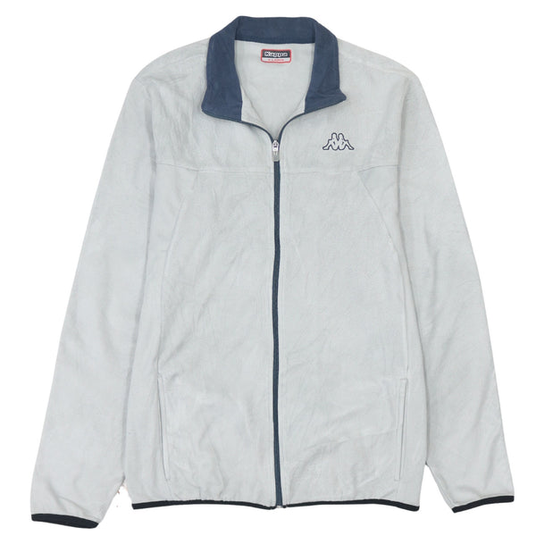 Kappa 90's Vintage Hiking Full Zip Fleece Jacket XLarge Grey