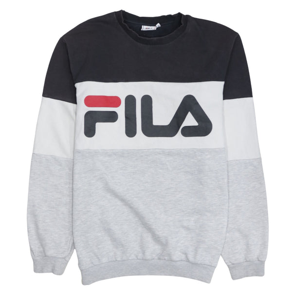 Fila 90's Spellout Crew Neck Sweatshirt Medium Black