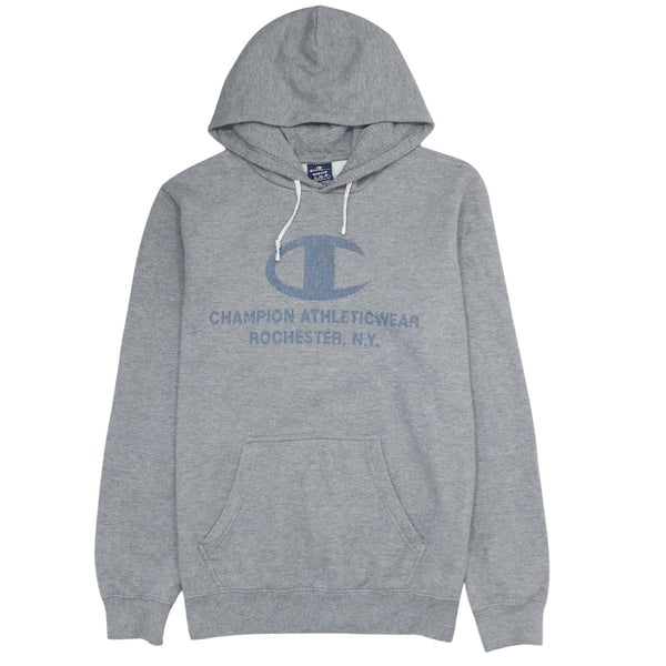 Champion 90's Spellout Pullover Hoodie Medium Grey