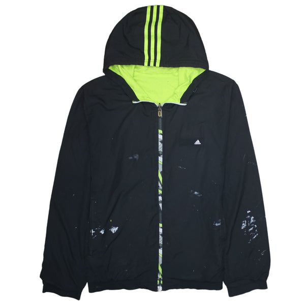 Adidas 90's Hooded Full Zip Up Windbreaker Medium  Black