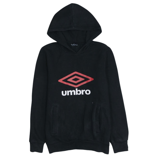 Umbro 90's Black Spellout Pullover Hoodie XSmall Vintage