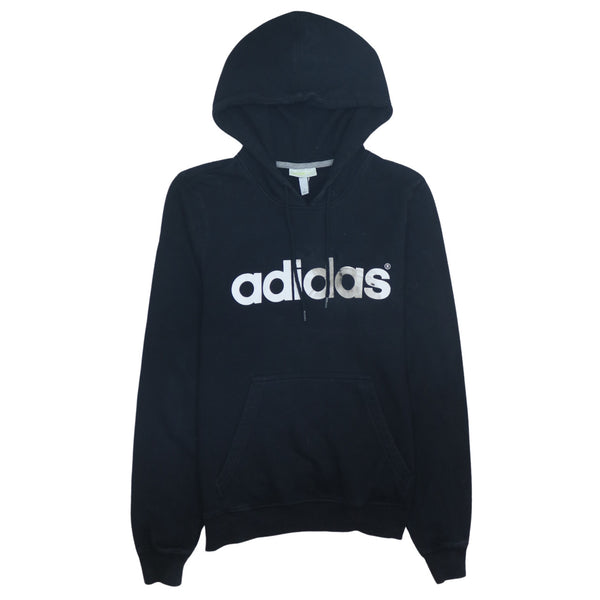 Adidas 90s Black Spellout Pullover Hoodie Men's Small Vintage