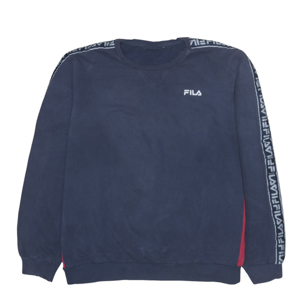 Fila 90's XLarge Navy Blue Crew Neck Sweatshirt Heavyweight Cotton
