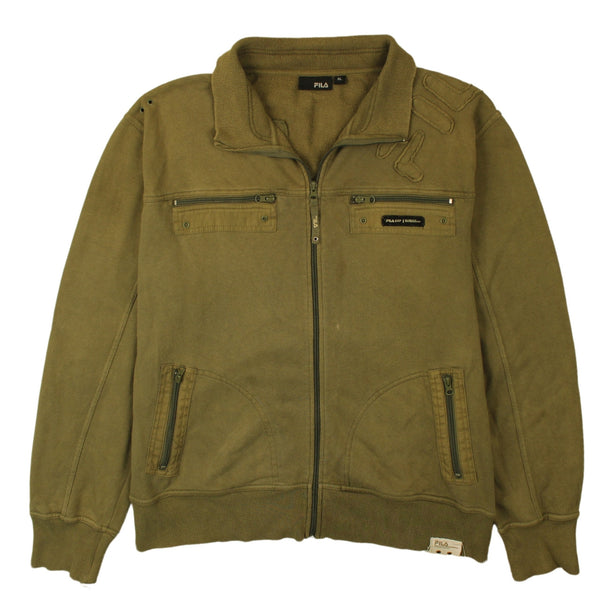 Fila 90's Heavyweight Full Zip Up Sweatshirt XLarge Green