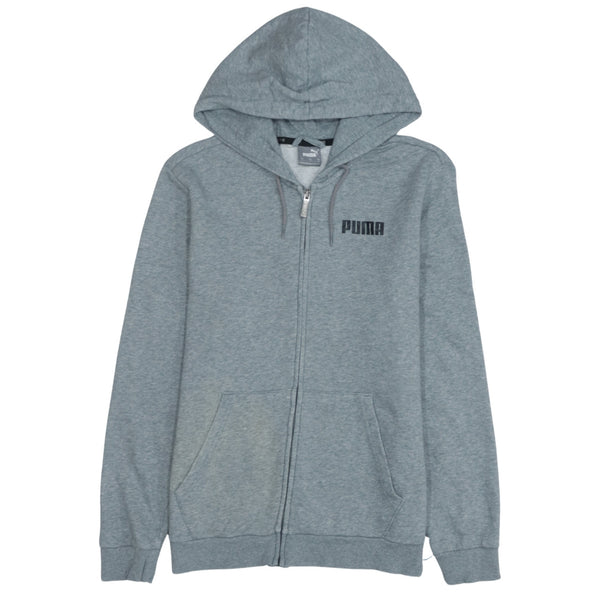 Puma 90's Men's Small Grey Cotton Hoodie with Drawstring & Zip