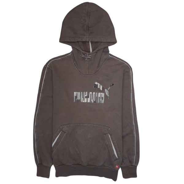Puma 90's Spellout Pullover Hoodie Small Brown