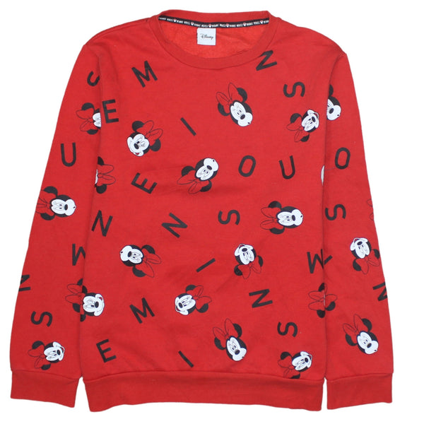 Disney 90's Minnie Mouse Crew Neck Sweatshirt Medium  Red