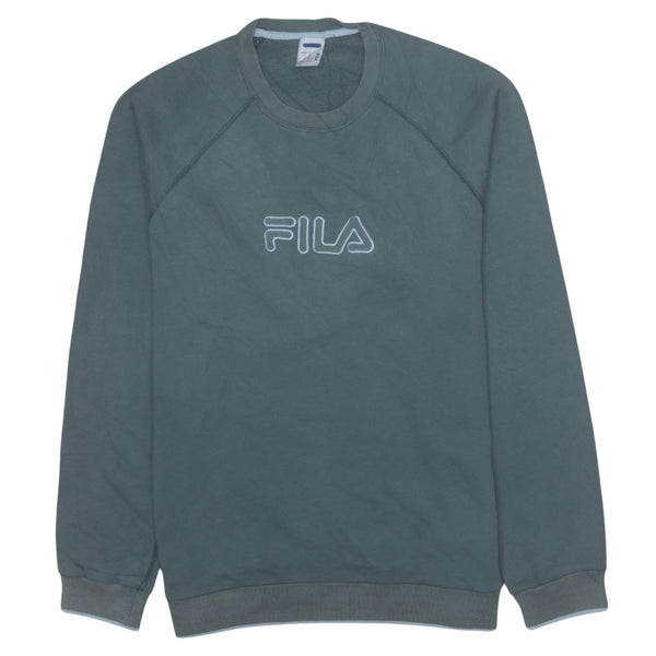 Fila Vintage 90's Heavyweight Crew Neck Sweatshirt Medium in Grey