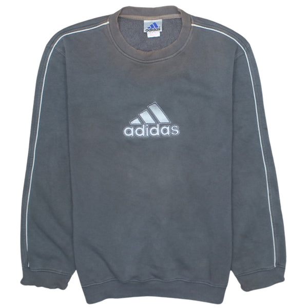 Adidas 90's Spellout Crew Neck Sweatshirt Men's Medium Grey