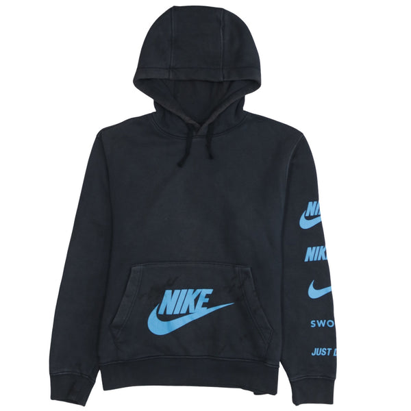 Nike 90's Center Middle Swoosh Pullover Hoodie Small Black