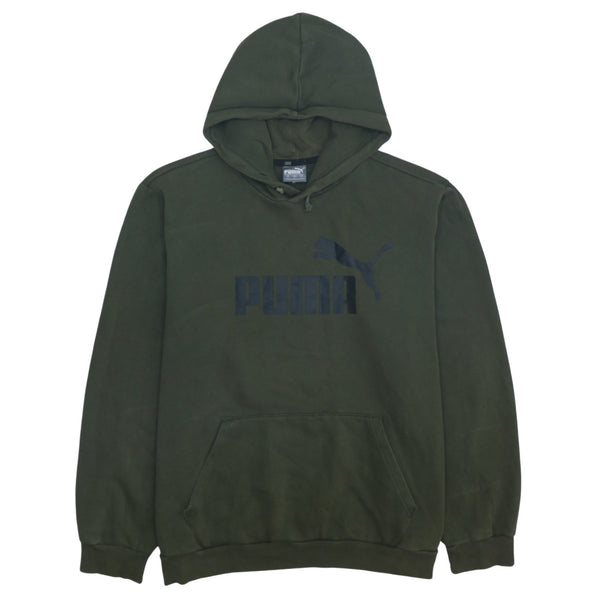 Puma 90's Spellout Pullover Hoodie Large Green