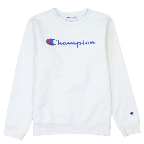 Vintage 90s Champion Spellout Crew Neck Women's XLarge Sweatshirt, White