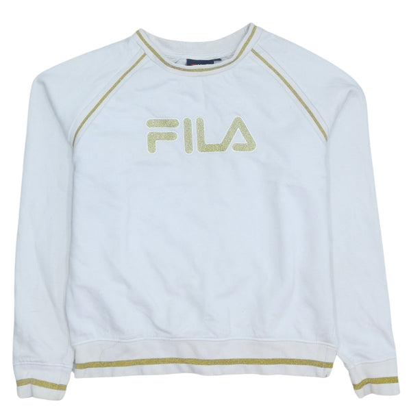 Fila 90's White Spellout Crew Neck Men's Small Vintage Sweatshirt