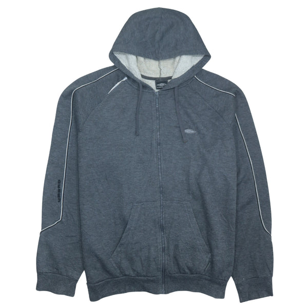 Vintage Umbro 90's Grey Full Zip Hoodie XXLarge (2XL)
