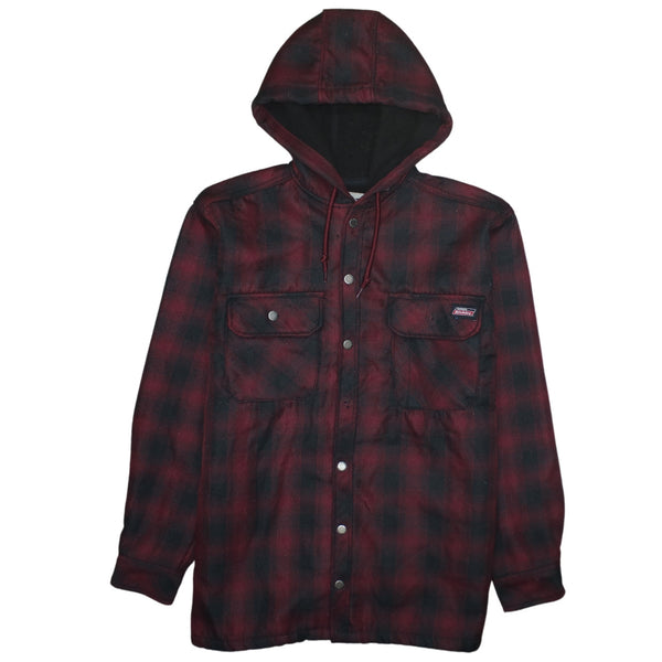 Dickies 90's Lightweight Button Up Hoodie Medium Red
