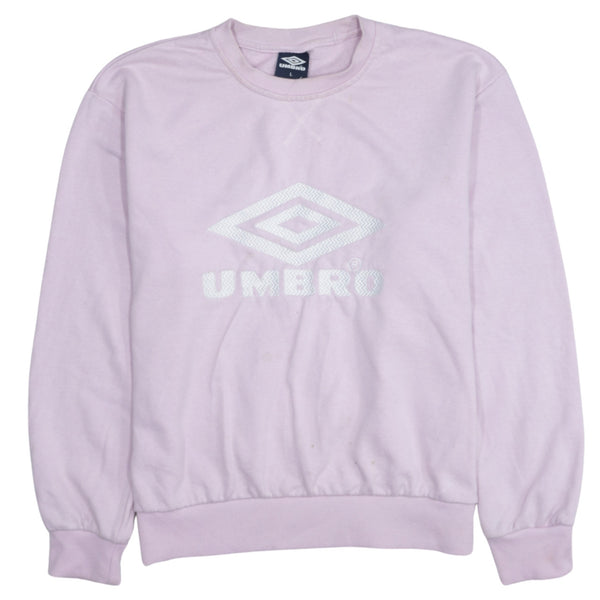 Umbro 90's Spellout Crew Neck Sweatshirt Large Pink