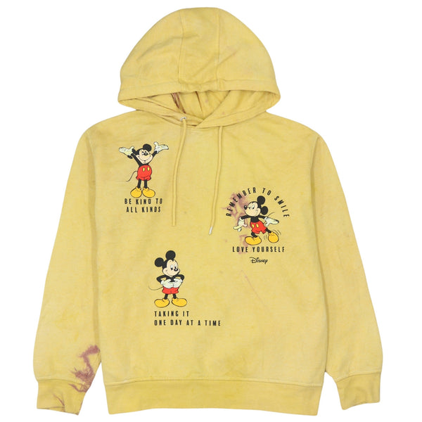 Vintage 90's Disney Mickey Mouse Yellow Pullover Hoodie, Women's Small