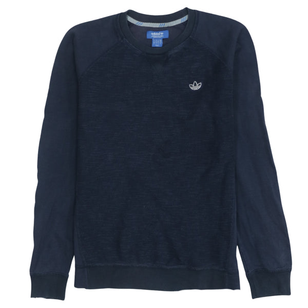 Adidas Vintage 90's Navy Blue Lightweight Crew Neck Sweatshirt Small
