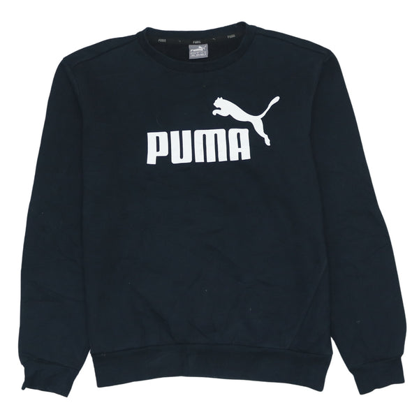 Puma 90's Spellout Crew Neck Sweatshirt Men's Medium Cotton Black