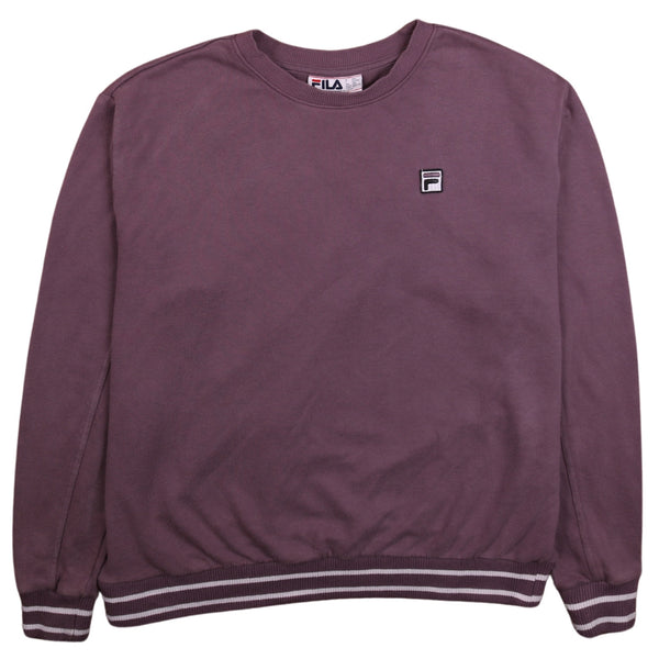 Fila 90's Striped Cuff Crew Neck Sweatshirt XXLarge (2XL) Purple