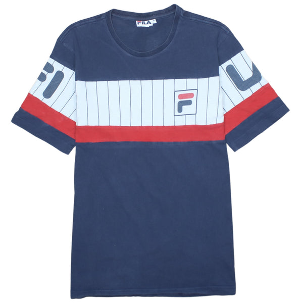 Vintage Fila 90's Navy Blue Short Sleeve Crew Neck T-Shirt, Men's Medium