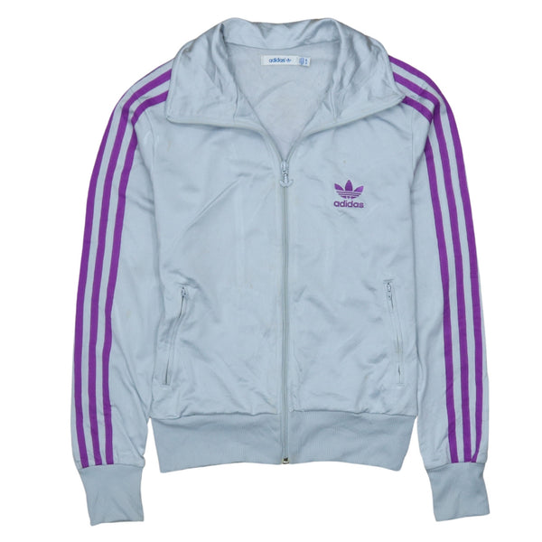 Adidas 90's Striped Sleeve Full Zip Up Sweatshirt Small Grey