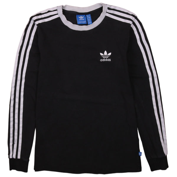 Adidas Vintage 90's Black Striped Sleeve Crew Neck Sweatshirt M