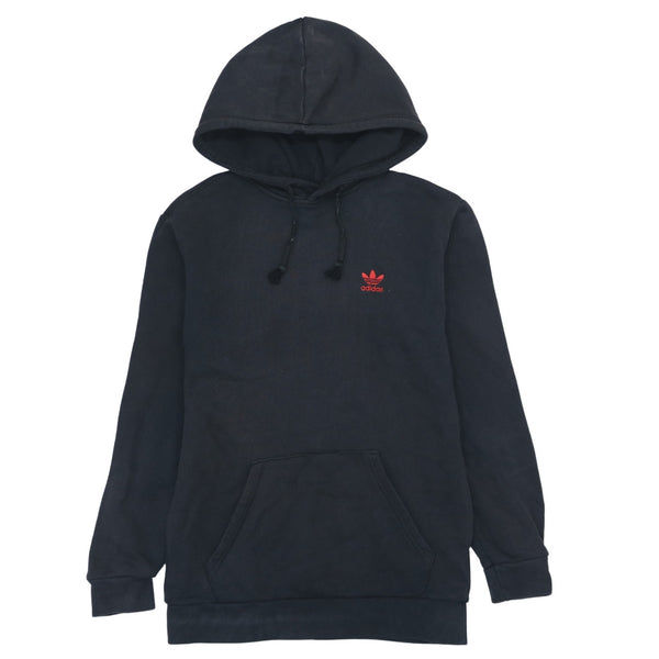 Adidas 90's Black Pullover Hoodie Small with Drawstring Pockets