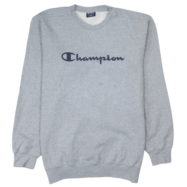 Champion 90's Spellout Crew Neck Sweatshirt XXLarge (2XL) Grey