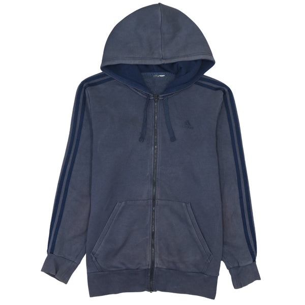 Adidas 90's Striped Sleeve Full Zip Hoodie Blue XXLarge