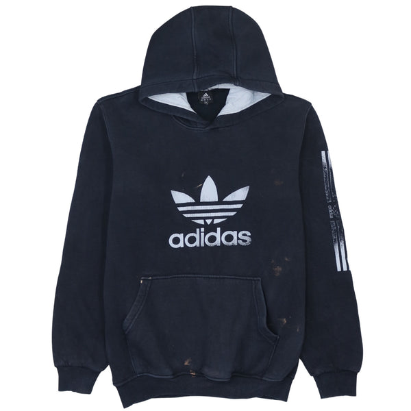 Adidas 90's Navy Blue Spellout Pullover Hoodie Men's XLarge