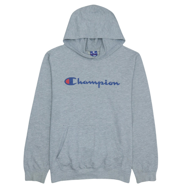 Champion 90's Grey Spellout Pullover Hoodie Men's Large Vintage