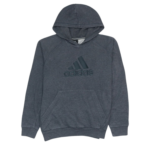 Adidas 90's Vintage Spellout Hoodie Large Grey Cotton Women's Pullover