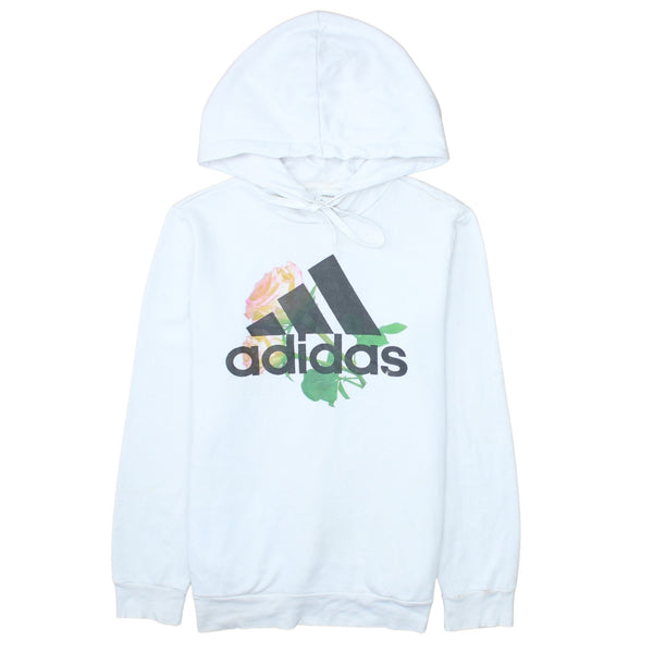Adidas 90's Spellout Pullover Hoodie Small White