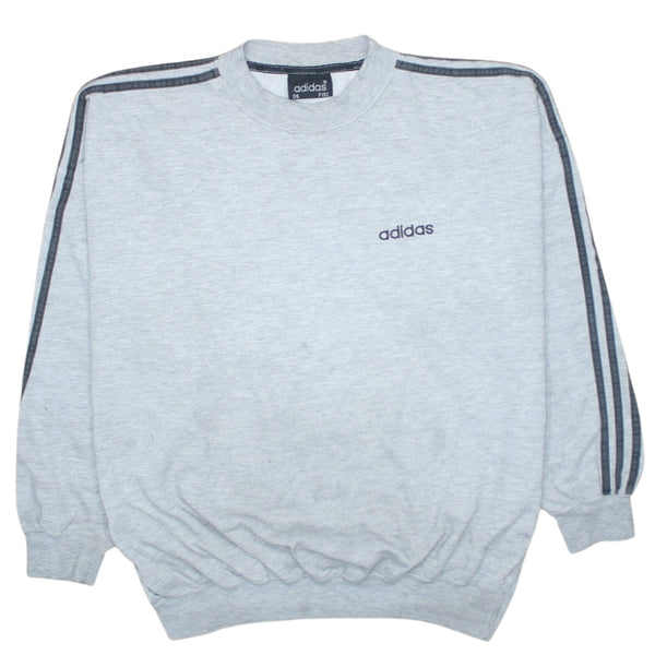 Adidas 90's Striped Sleeve Crew Neck Sweatshirt XXLarge  Grey
