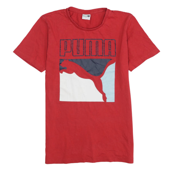 Puma 90's Spellout Crew Neck T Shirt Small Red