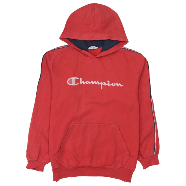 Champion 90's Spellout Pullover Hoodie Large Orange