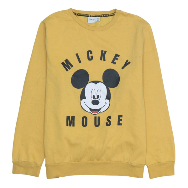 Vintage Disney 90's Medium Mickey Mouse Crew Neck Sweatshirt Yellow