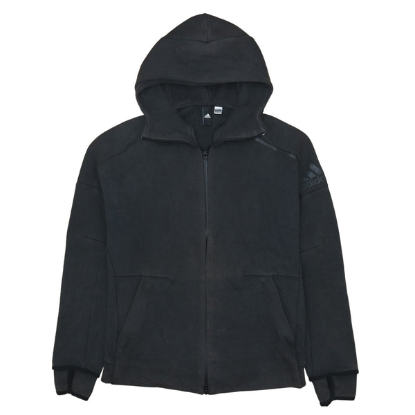 Adidas 90's Vintage Black Hoodie XLarge Full Zip Up
