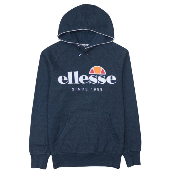 Ellesse 90's Spellout Pullover Hoodie Medium Navy Blue