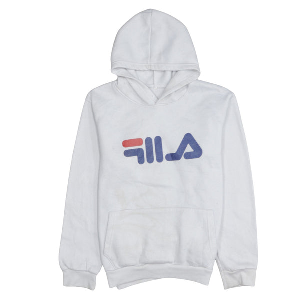 Fila 90's Spellout Pullover Hoodie Small  White