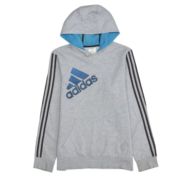 Adidas 90's Spellout Pullover Hoodie Medium Grey