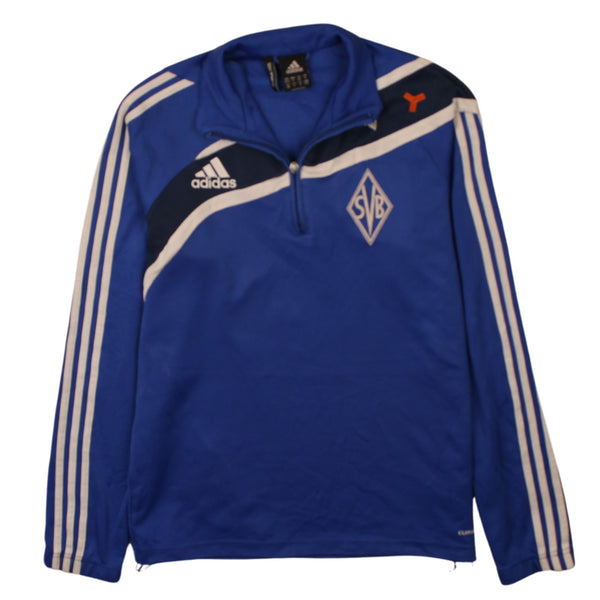 Adidas 90's Blue Striped Sleeve Men's Medium Sweatshirt, Quarter Zip
