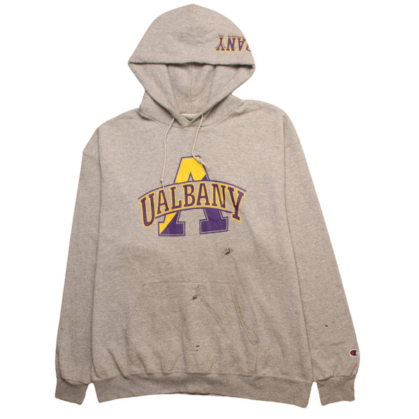 Champion 1990s Grey Ualbany Pullover Hoodie Men's XLarge