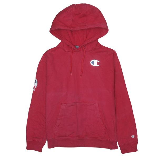 Vintage Champion 90's Red Cotton Pullover Hoodie XSmall, Drawstring
