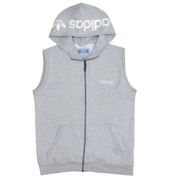 Adidas 90's Vest Sleeveless Full Zip Up Gilet Medium Grey